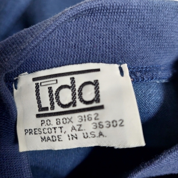 Lida Blue Chambray Top Shirt Southwestern‎ Art Vintage 80s Embelished Size L - Picture 3 of 13